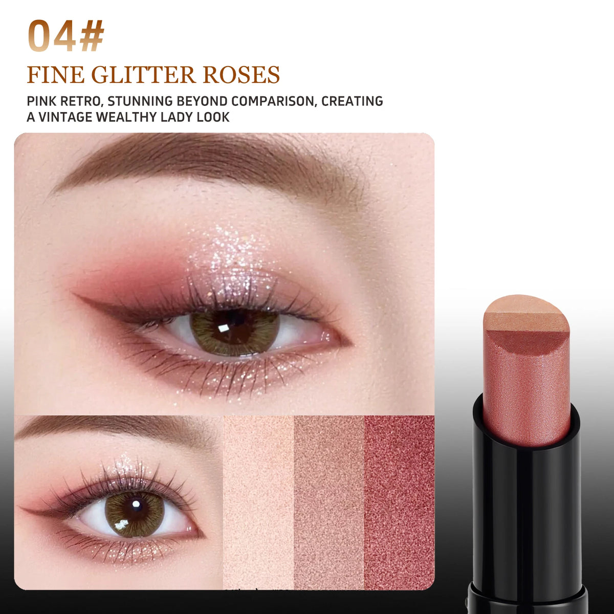 O'CHEAL Three Color Eye Shadow Stick Gradient Delicate Waterproof Long-Lasting Eye  Shadow Pen Beauty Shiny Glitter Eye Shadow