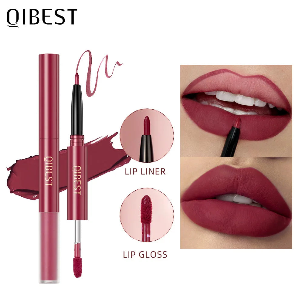 Lipliner Pencil Long Makeup Lipliner Lip Gloss Soft 2-in-1 Lip Liner Stick Quick Drying Lips Long For All Skin Types Makeup Lip