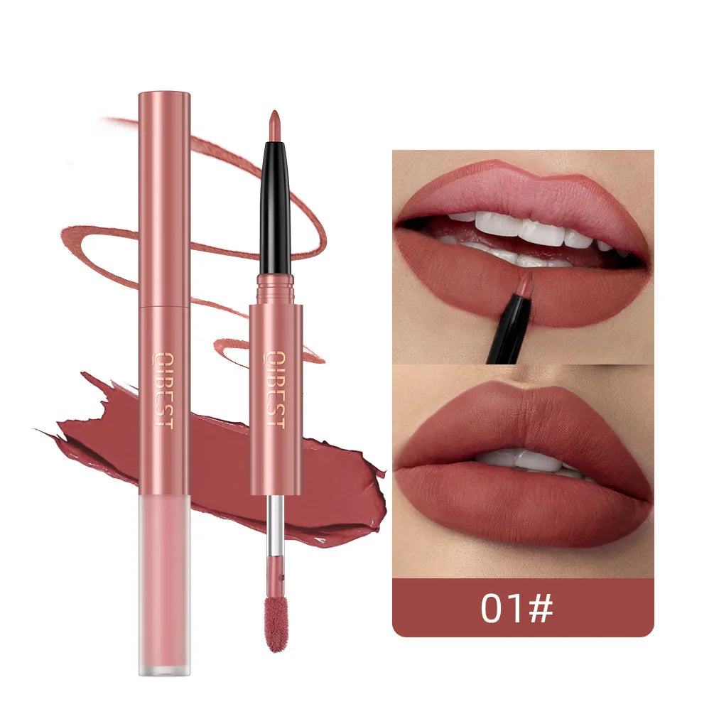 Lipliner Pencil Long Makeup Lipliner Lip Gloss Soft 2-in-1 Lip Liner Stick Quick Drying Lips Long For All Skin Types Makeup Lip